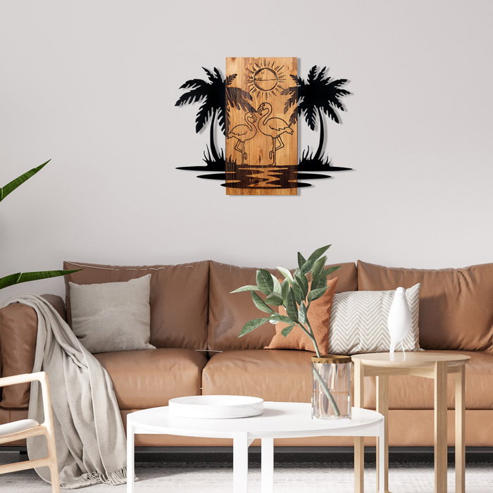 Wallity Hawaii Accesorio Decorativo de Pared Negro y Nogal